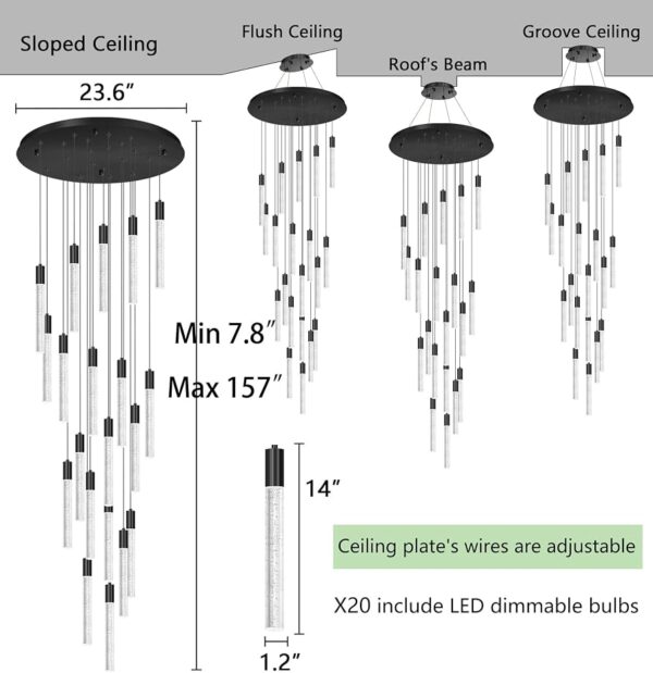 1000017253 Premium Crystal Chandelier Ceiling Light